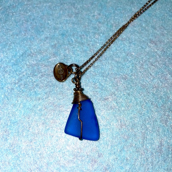 Jacob’s Fashion Jewelry Blue Sea Glass and Sterling Silver Necklace Greenport NY - Picture 9 of 16